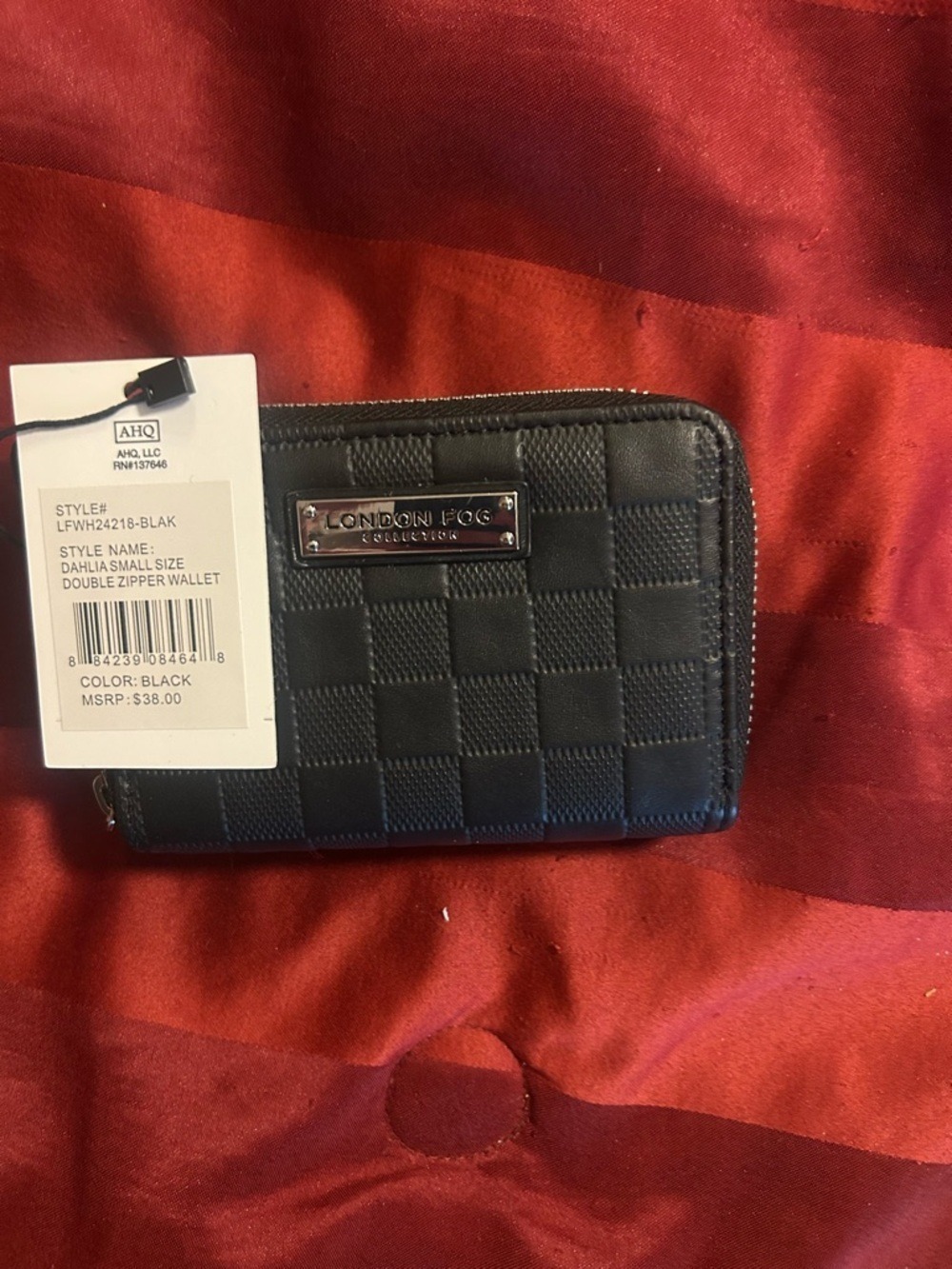 London Fog Black Double Zipper Wallet